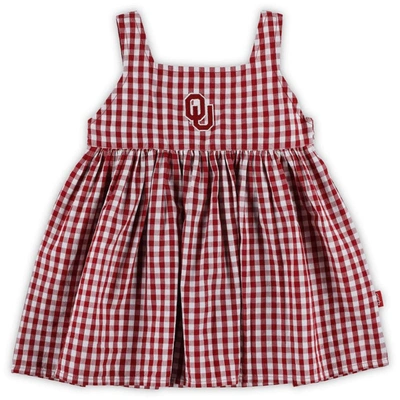Shop Garb Girls Toddler  Crimson Oklahoma Sooners Cara Woven Gingham Dress