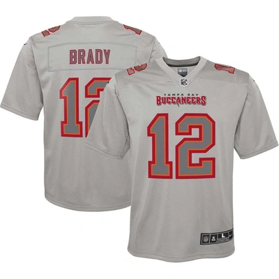 Shop Nike Youth  Tom Brady Gray Tampa Bay Buccaneers Atmosphere Game Jersey