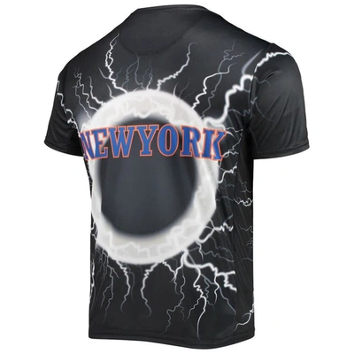 Shop Fisll Black New York Knicks Tornado Bolt T-shirt