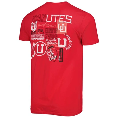 Shop Image One Red Utah Utes Vintage Through The Years Two-hit T-shirt