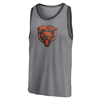Shop Fanatics Branded Heathered Gray/heathered Charcoal Chicago Bears Famous Tri-blend Tank Top In Heather Gray