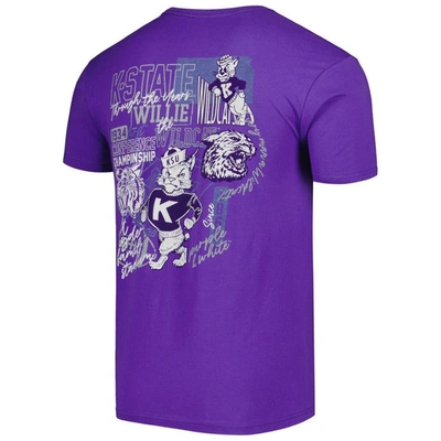 Image One Purple Kansas State Wildcats Vintage Through The Years Two-hit T-shirt In Purple