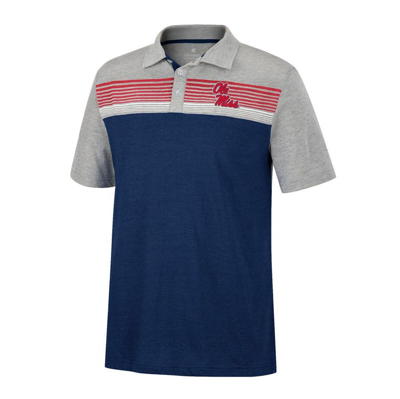 Shop Colosseum Navy/heather Gray Ole Miss Rebels Caddie Lightweight Polo