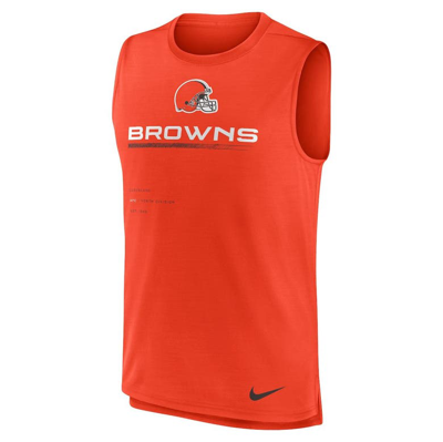 Shop Nike Orange Cleveland Browns Muscle Trainer Tank Top
