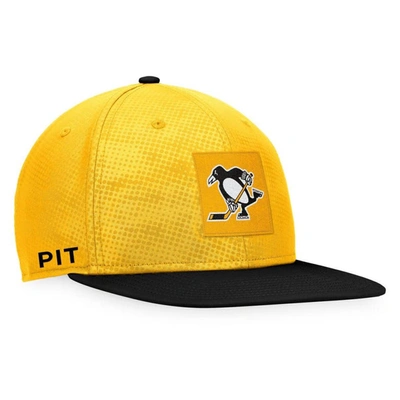 Shop Fanatics Branded Gold/black Pittsburgh Penguins Authentic Pro Alternate Logo Snapback Hat