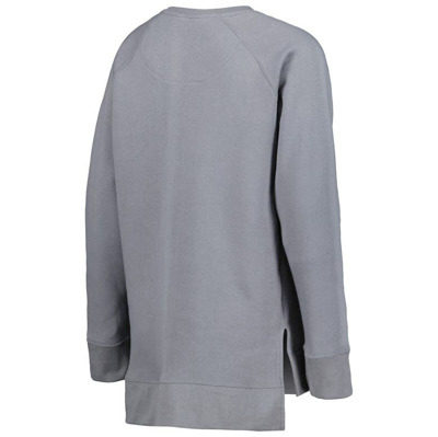 Shop Pressbox Gray Oklahoma Sooners Pinehurst Chenille Raglan Pullover Sweatshirt