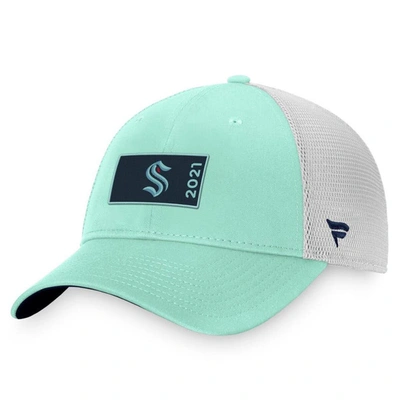 Shop Fanatics Branded Light Blue/white Seattle Kraken Authentic Pro Rink Trucker Snapback Hat