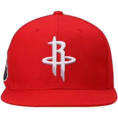 Shop Mitchell & Ness Red Houston Rockets Core Side Snapback Hat