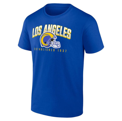 Shop Fanatics Branded Royal/white Los Angeles Rams Long And Short Sleeve Two-pack T-shirt