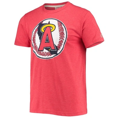 Shop Homage Red Los Angeles Angels Hand-drawn Logo Tri-blend T-shirt