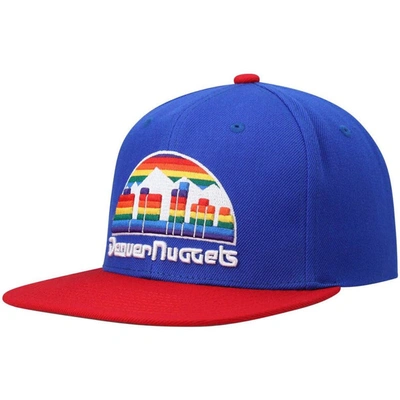 Shop Mitchell & Ness Royal/red Denver Nuggets Hardwood Classics Team Two-tone 2.0 Snapback Hat