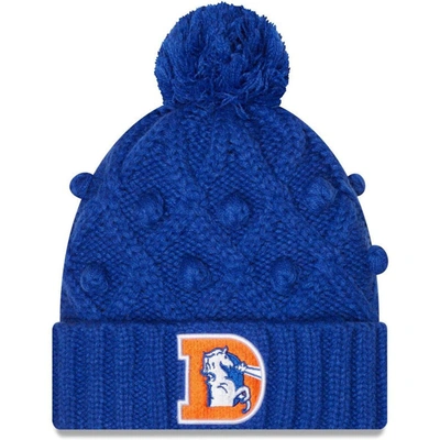 Shop New Era Royal Denver Broncos Toasty Cuffed Knit Hat With Pom