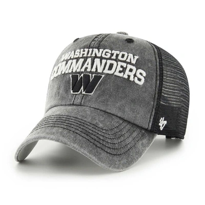 Shop 47 ' Black Washington Commanders Drumlin Trucker Clean Up Snapback Hat