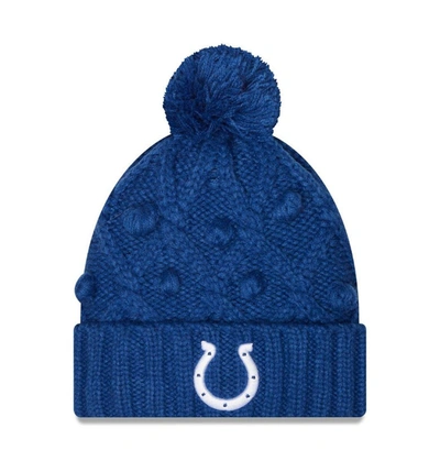 Shop New Era Royal Indianapolis Colts Toasty Cuffed Knit Hat With Pom