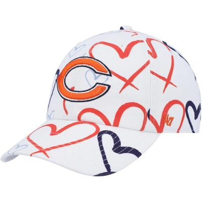 Shop 47 Girls Youth ' White Chicago Bears Adore Clean Up Adjustable Hat