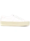 Saint Laurent Court Classic Leather Sneakers In White