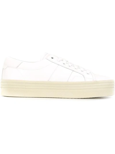 Saint Laurent Court Classic Leather Sneakers In White