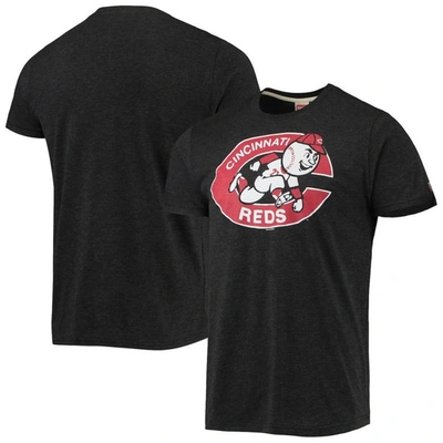 Shop Homage Charcoal Cincinnati Reds Hand-drawn Logo Tri-blend T-shirt