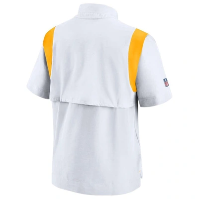 Shop Nike White Pittsburgh Steelers Sideline Coaches Chevron Lockup Pullover Top