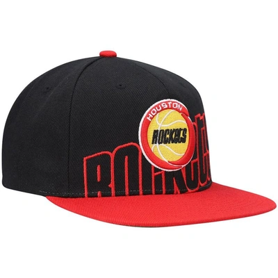 Shop Mitchell & Ness Black/red Houston Rockets Hardwood Classics Low Big Face Snapback Hat