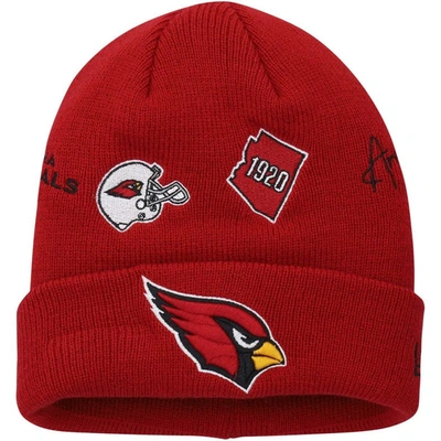 Shop New Era Youth   Cardinal Arizona Cardinals Identity Cuffed Knit Hat