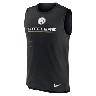 Shop Nike Black Pittsburgh Steelers Muscle Trainer Tank Top