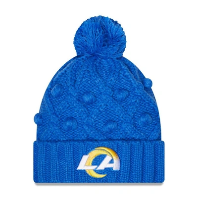 Shop New Era Girls Youth  Royal Los Angeles Rams Toasty Cuffed Knit Hat With Pom