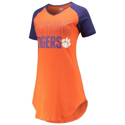 Shop Concepts Sport Orange/purple Clemson Tigers Raglan V-neck Nightshirt