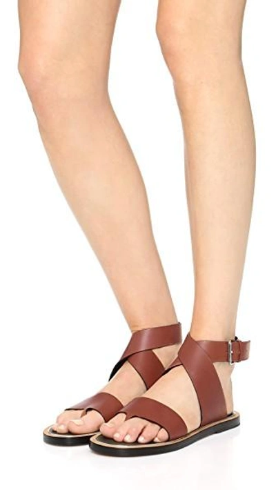 Shop Vince Mailin Flat Sandals In Whiskey