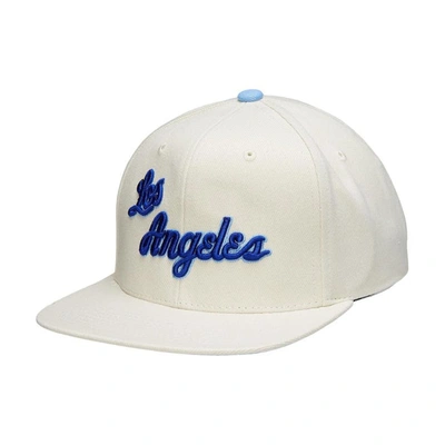 Shop Mitchell & Ness Cream Los Angeles Lakers Hardwood Classics Snapback Adjustable Hat