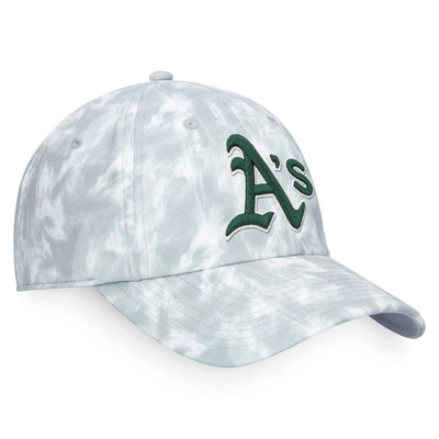 Shop Majestic Gray Oakland Athletics Smoke-dye Adjustable Hat
