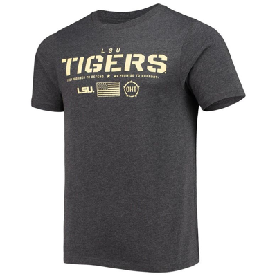 Shop Colosseum Heathered Black Lsu Tigers Oht Military Appreciation Flag 2.0 T-shirt In Heather Black