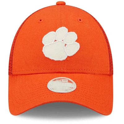 Shop New Era Orange Clemson Tigers 9forty Logo Spark Trucker Snapback Hat