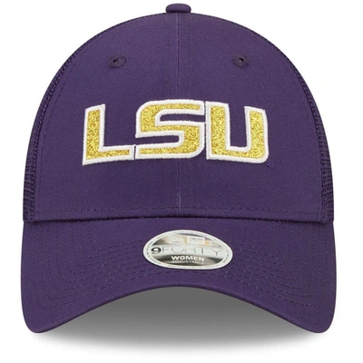Shop New Era Purple Lsu Tigers 9forty Logo Spark Trucker Snapback Hat