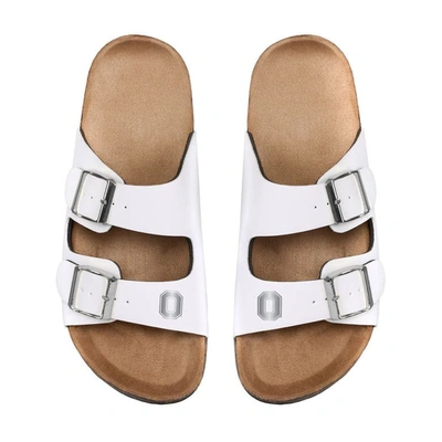 Shop Foco Ohio State Buckeyes Double-buckle Sandals In White