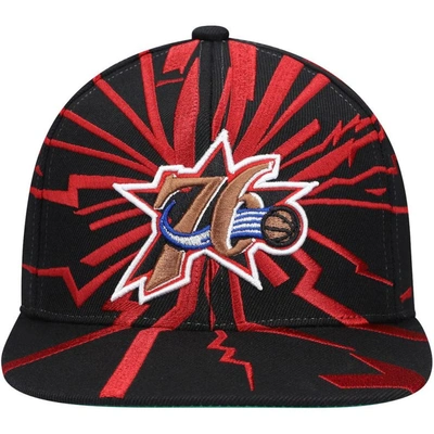 Shop Mitchell & Ness Black Philadelphia 76ers Hardwood Classics Earthquake Snapback Hat
