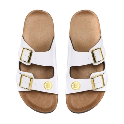 Shop Foco Boston Bruins Double-buckle Sandals In White