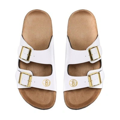 Shop Foco Brooklyn Nets Double-buckle Sandals In White