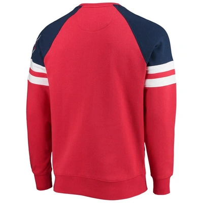 Shop Starter Red/navy Washington Capitals Game Time Raglan Pullover Sweatshirt
