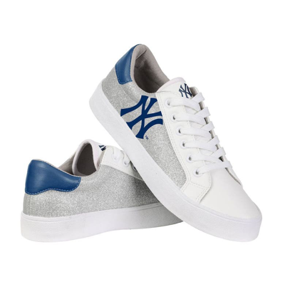 Shop Foco New York Yankees Glitter Sneakers In White