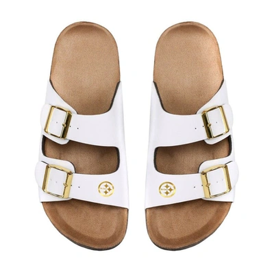 Shop Foco Pittsburgh Steelers Double-buckle Sandals In White