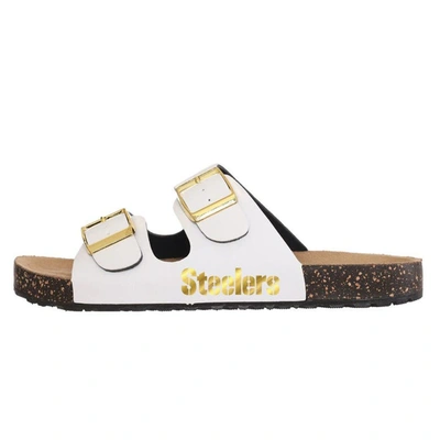 Shop Foco Pittsburgh Steelers Double-buckle Sandals In White