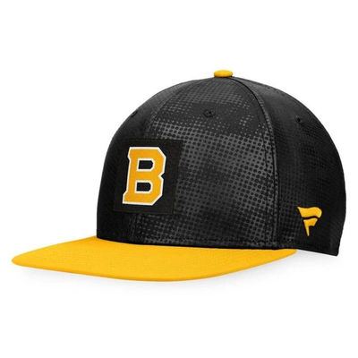 Shop Fanatics Branded Black/gold Boston Bruins Authentic Pro Alternate Logo Snapback Hat