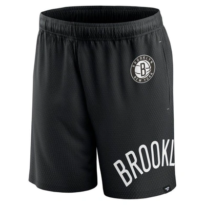 Shop Fanatics Branded Black Brooklyn Nets Free Throw Mesh Shorts