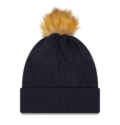 Shop New Era Navy Chicago Bears Snowy Cuffed Knit Hat With Pom