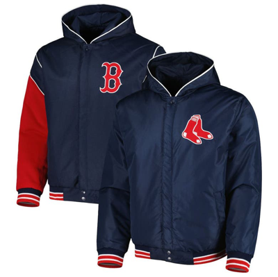 Jh Design Navy Boston Red Sox Reversible Fleece Full-snap Hoodie Jacket In Navy