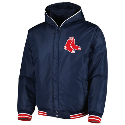 Jh Design Navy Boston Red Sox Reversible Fleece Full-snap Hoodie Jacket In Navy