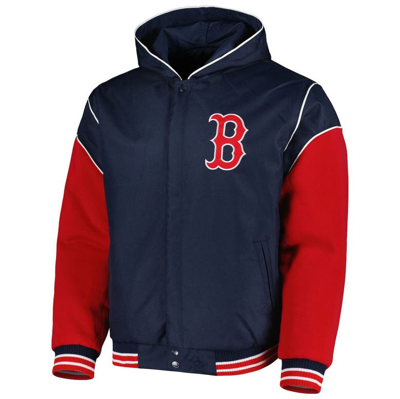 Shop Jh Design Navy Boston Red Sox Reversible Fleece Full-snap Hoodie Jacket