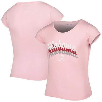 Shop Garb Girls Youth  Pink Alabama Crimson Tide Charlotte Tri-blend T-shirt