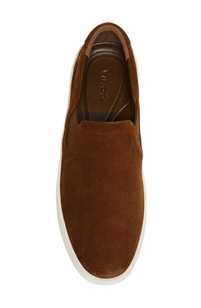 Shop Vince Pacific Corduroy Leather Sneaker In Bark